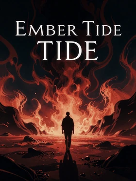 Ember Tide game cover - lone figure walking through a surreal burning dreamscape